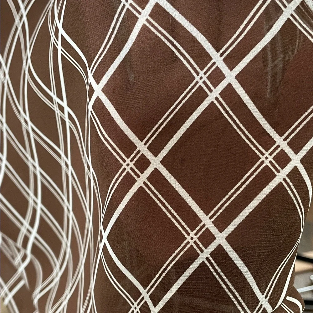 Vintage VIII Mantero 2in1 made in Italy Brown & White Checkered Maxi Dress Y2K - Picture 7 of 17